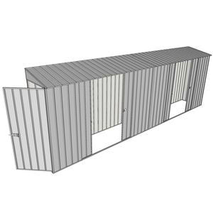 Build-a-Shed 0.8 x 6 x 2m Hinged Door Tunnel Shed with Dual Double Sliding Side Doors - Zinc