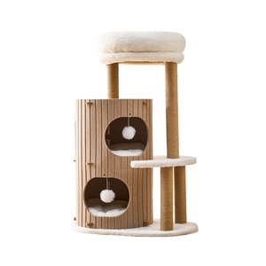 5-Level Felt Cat Tower with Sisal Posts-Camel