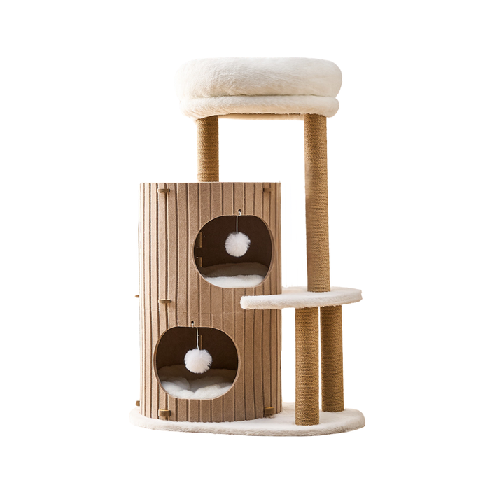 5-Level Felt Cat Tower with Sisal Posts-Camel