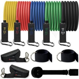 METEOR 5-70kg Resistance All-in-One Resistance Bands Set (Olympic Fives)