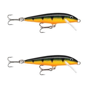 2x Rapala 9cm Original Floating Minnow Hard Body Fishing Lures - Perch