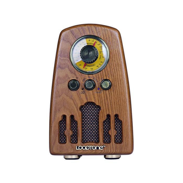 Vintage Hardwood AM/FM Bluetooth Radio Classic Retro Radio with Tone Control