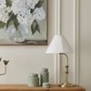 Society Home Reiss Table Lamp Antique Brass & White 37.6x35x67cm