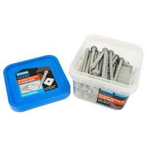Titan Fasteners M10 x 100mm Masonry Anchor Screw GAL With Washers - 50 Pack