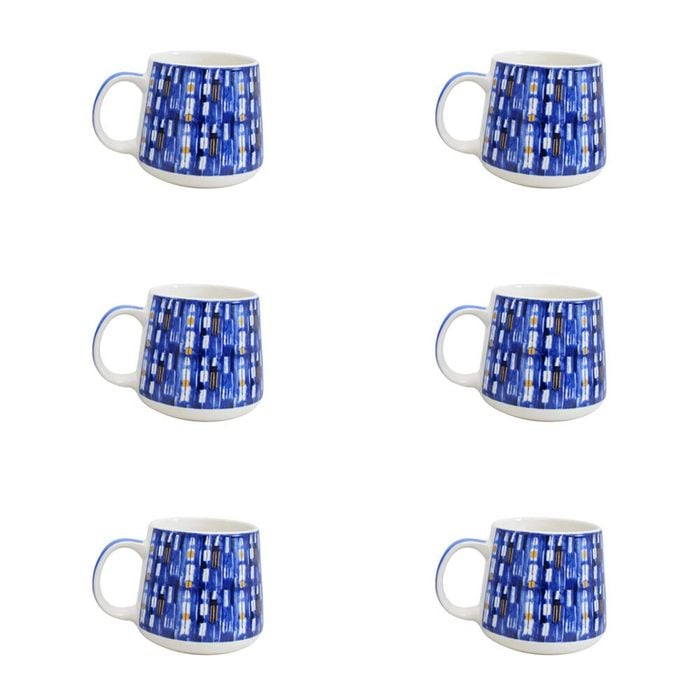 6PK LVD Ceramic Coffee Mug Santorini Home/Kitchen Drinkware 9cm Assorted