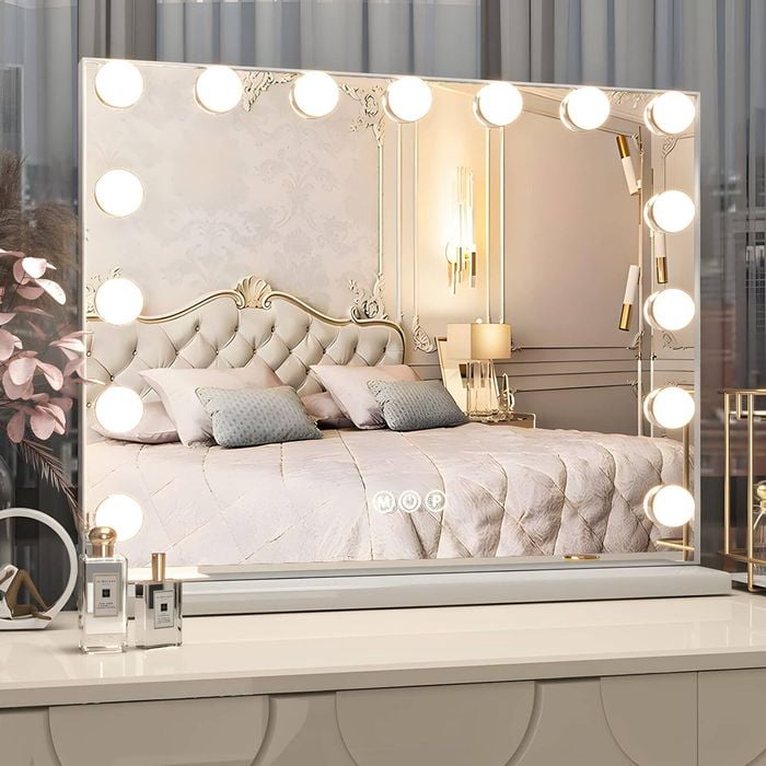 OAKORY 46x58cm Hollywood Vanity Mirror with LED Bulbs Tabletop Wall-Mounted