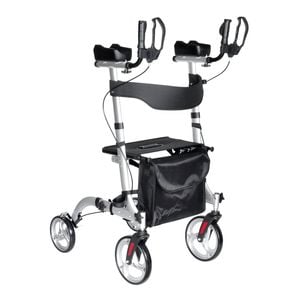4wheel Rollator With Armrest Support Deluxe Folding Walking Frame For Elderly And Disability With 135 Kg Weight Capacity