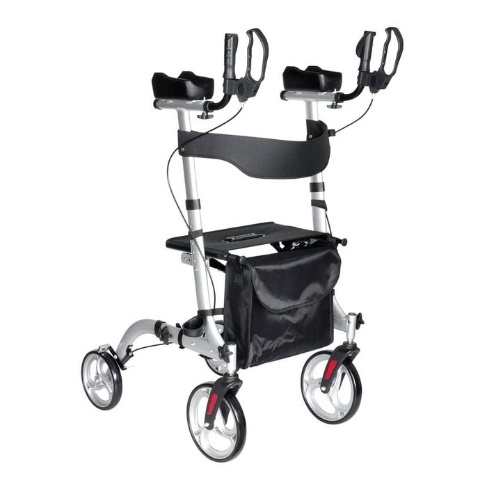 4wheel Rollator With Armrest Support Deluxe Folding Walking Frame For Elderly And Disability With 135 Kg Weight Capacity