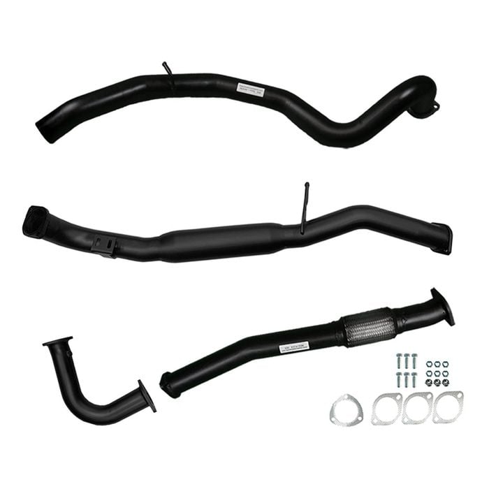 Ignite Exhausts Dump Pipe Back For Nissan Gu Patrol 4.2l Turbo Diesel Wagon 3" Inch / Hot Dog Black Aluminised Steel
