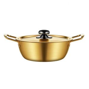 SOGA 22cm Ramen Pot in Vibrant Yellow Crafted from Durable with Lid Kitchen Essential