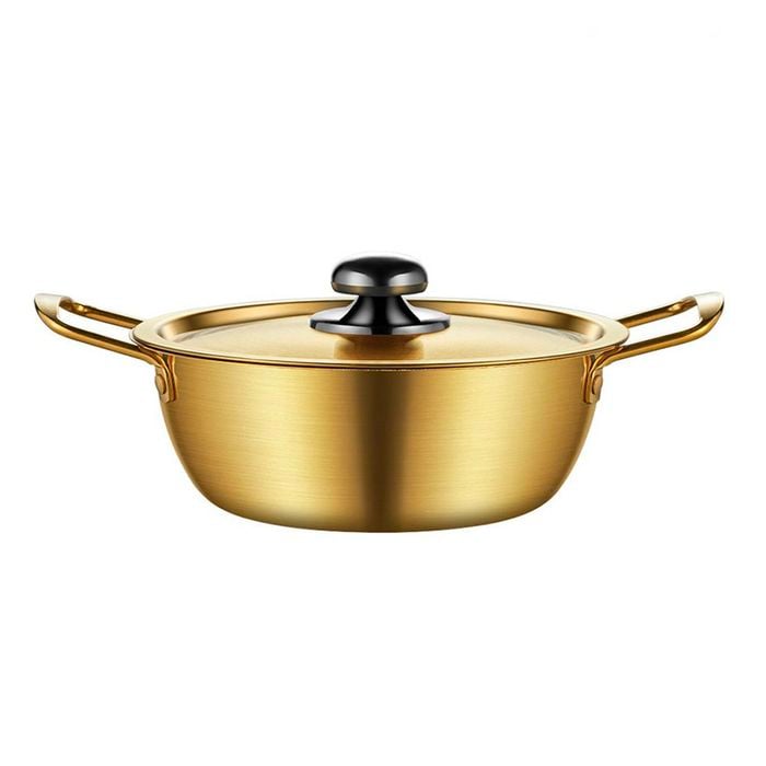 SOGA 22cm Ramen Pot in Vibrant Yellow Crafted from Durable with Lid Kitchen Essential