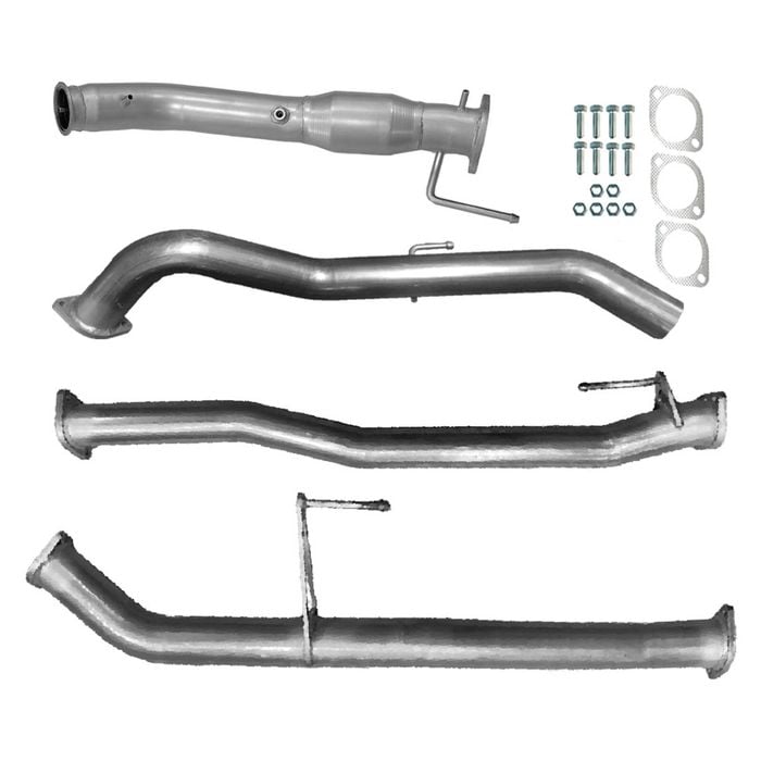 Ignite Exhausts Turbo Back For Nissan D23 Navara Series 5 Np300 3" Cat & Straight Pipe Only Raw Aluminised Steel