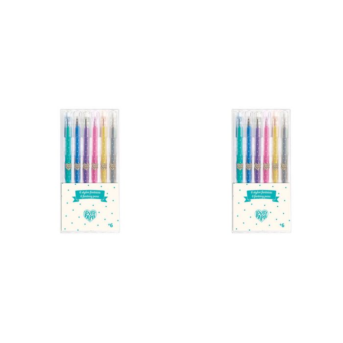12pc Djeco Glitter Colourful Gel Pens Writing/drawing Kit Kids/children 3y+