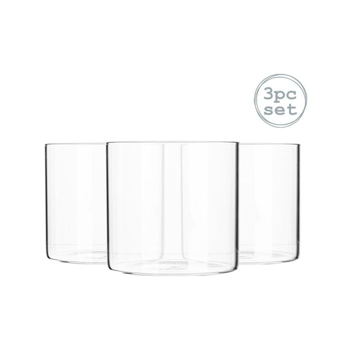 Argon Tableware 3 Piece Minimalistic Storage Jar Set - Round Scandinavian Style Versatile Glass Canister - 550ml