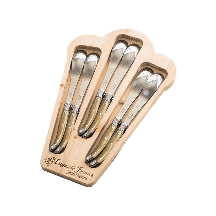6pc. Ice Cream/Dessert Spoon Set - Light Horn