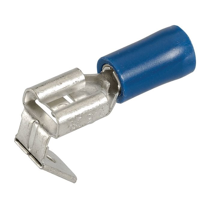 Narva 4 / 6.3 x 0.8mm 1/4" Blue Double Crimped Flared Vinyl Insulated 2-Way Male/Female Piggy-Back Connector - 10 Pack