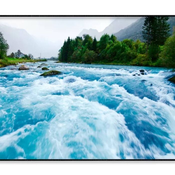 Milky Blue Glacial Water of River  Print 100% Australian Made 120x90cm  (Poster)
