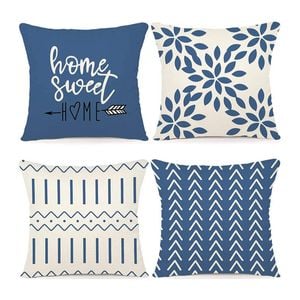 Catzon 4 Pcs Modern Throw Pillow Covers Geometric Flower Pattern for Couch