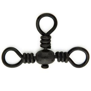 Mustad Black Barrel 3 Three Way Crossline Fishing Swivel 2/0