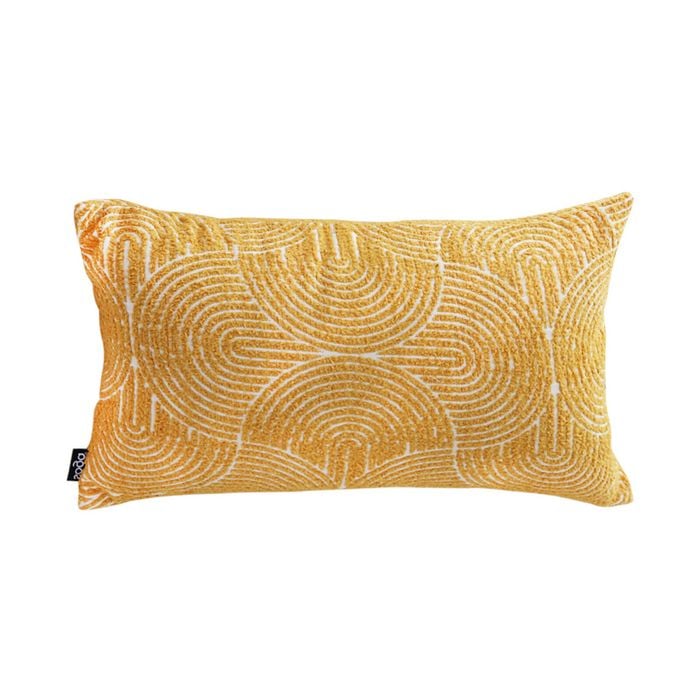 SOGA 35cm Mustard Yellow Throw Pillow – Geometric Corded