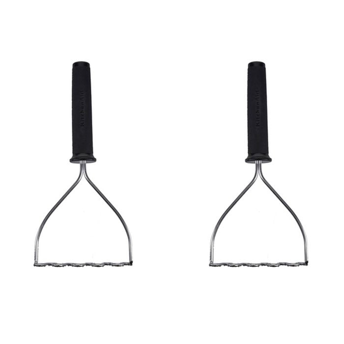2PK KitchenAid S/Steel Potato Wire Masher Soft Touch - Black