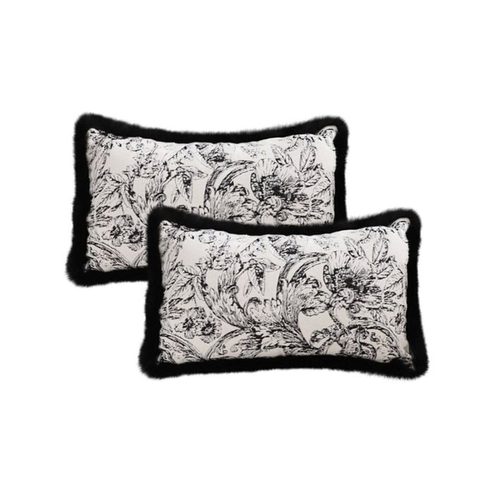 SOGA 2X 30cm Victorian Rose Embroidered Throw Pillow