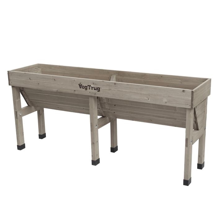 Vegtrug 1.8m Grey Wash Medium Wall Hugger Raised Garden Bed - Grey