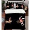 3D Pink Lily Bird 84 Bed Pillowcases Quilt King Single Size