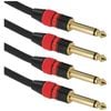 4 Pack of 10m 30ft Guitar Leads / Instrument Cables 6.35mm 1/4" Jacks