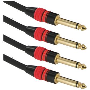4 Pack of 10m 30ft Guitar Leads / Instrument Cables 6.35mm 1/4" Jacks