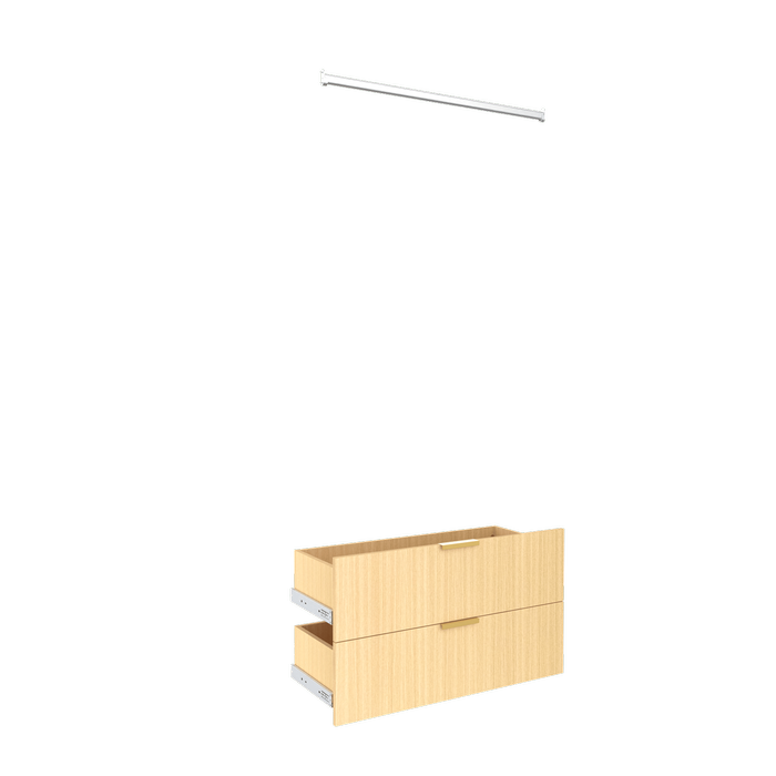 Lugna Sand 2 Drawer 1 Hangrail Insert Kit - To Suit 900 x 380mm Cabinet Shell