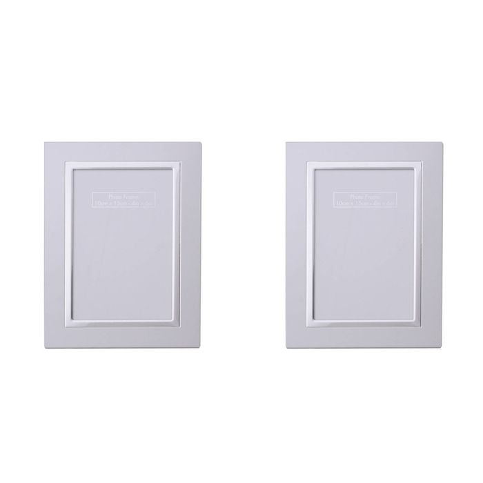 2PK Gibson Gifts Silver Trim Photo/Picture Frame 4x6" Rectangle