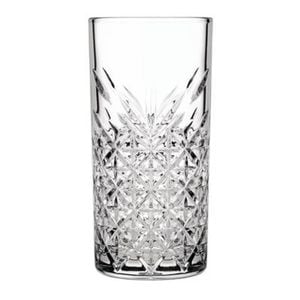 Pasabahce Timeless Hiball Glasses Cut Glass 450ml 12 Pack Drinkware Tumblers