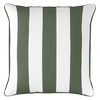 Mojo 45cm Cabana Stripe Green Cushion Cover with Pipe