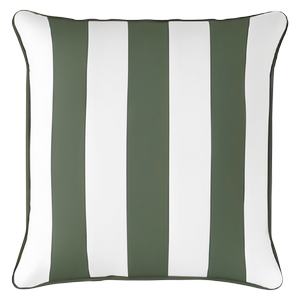 Mojo 45cm Cabana Stripe Green Cushion Cover with Pipe