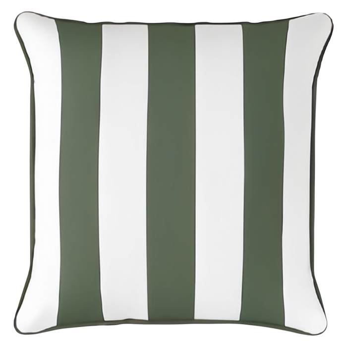 Mojo 45cm Cabana Stripe Green Cushion Cover with Pipe