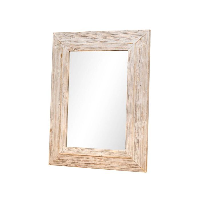 White Wash Wood Frame Wall Mirror - FLM46