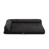 Petzly Dog Bed with L-Shaped Bolsters Removable Washable Cover Black Large