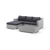 Milano Package B - Outdoor Wicker Modular Chaise Lounge With Coffee Table - Brushed Grey And Denim