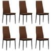 vidaXL Dining Chairs 6 pcs Brown Fabric
