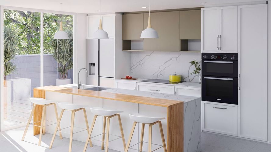Think Benchtops - Brand Page  Image Gallery - Oak - Calacatta - Think Solid