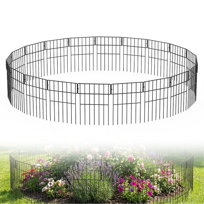 Advwin Garden Fence DIY Decorative Metal Panels Flower Bed Pet Barrier Border 33x44cm