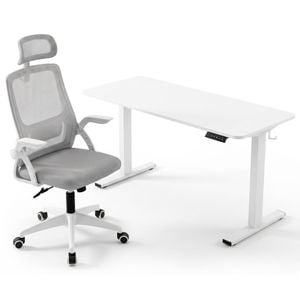 Artiss Standing Desk Office Chair Sit Stand Ergonomic Combo 140cm White