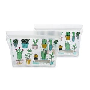 2PK Full Circle Ziptuck Cactus Reusable Snack Bag Set