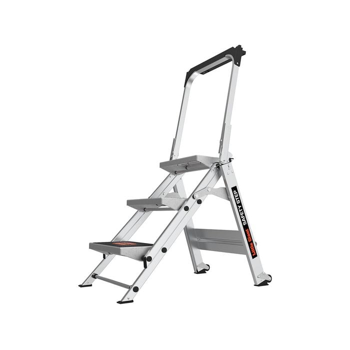 Little Giant 150kg Aluminium Safety Step 3 with Bar Single Side Stepladder