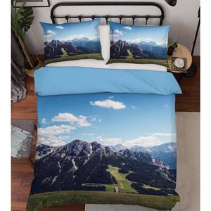 3D Sky Mountain 57 Bed Pillowcases Quilt King Single Size