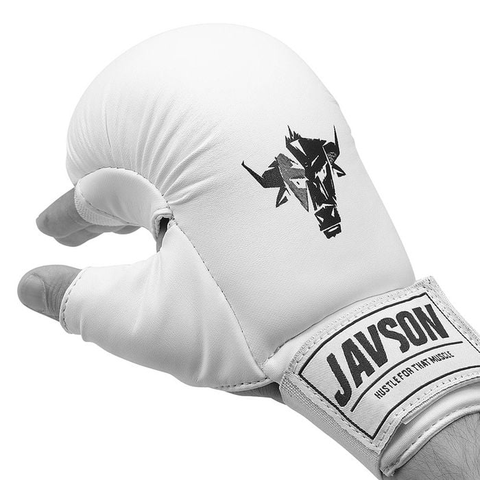 Javson Karate Gloves White Mitts - Large