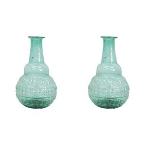 2PK LVD Bud Vase Bubble Glass Home/Lounge Decor Large Green Velvet