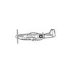 Ignite Laser P-51 Mustang - Iconic World War II Fighter Aircraft Silhouette Metal Wall Art Rustic Metal 15.7 inch - 40 cm