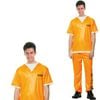 PRISONER COSTUME Halloween Jail Convict Adult Complete Outfit Orange Large/X-Large